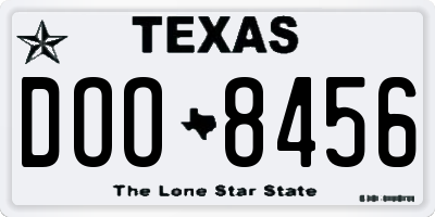 TX license plate DOO8456