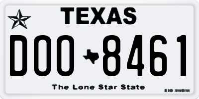 TX license plate DOO8461