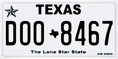 TX license plate DOO8467