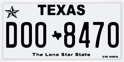 TX license plate DOO8470