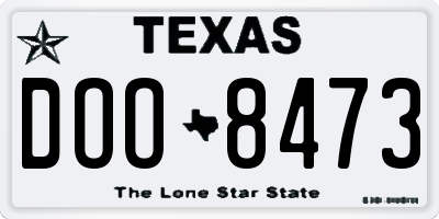 TX license plate DOO8473