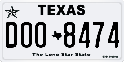 TX license plate DOO8474