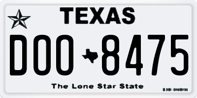 TX license plate DOO8475