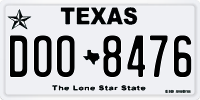 TX license plate DOO8476