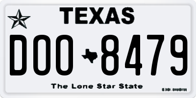 TX license plate DOO8479