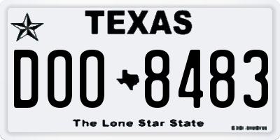 TX license plate DOO8483