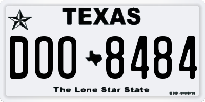 TX license plate DOO8484