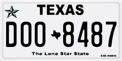 TX license plate DOO8487