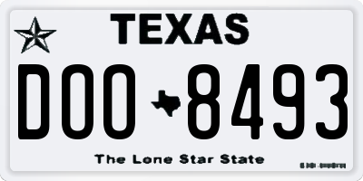 TX license plate DOO8493