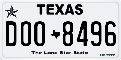 TX license plate DOO8496