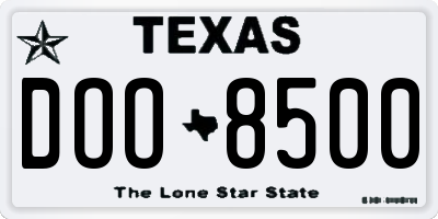 TX license plate DOO8500
