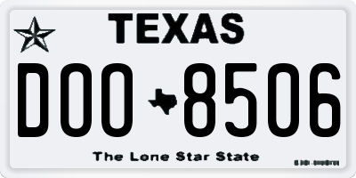 TX license plate DOO8506
