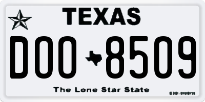 TX license plate DOO8509