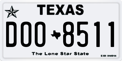 TX license plate DOO8511