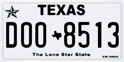 TX license plate DOO8513