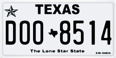 TX license plate DOO8514