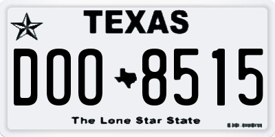 TX license plate DOO8515