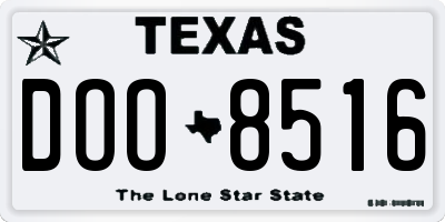 TX license plate DOO8516