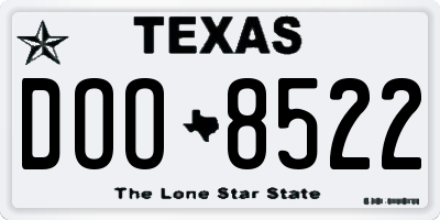 TX license plate DOO8522