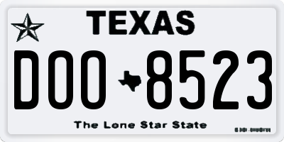 TX license plate DOO8523