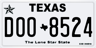 TX license plate DOO8524