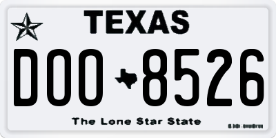 TX license plate DOO8526