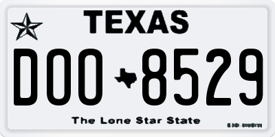 TX license plate DOO8529