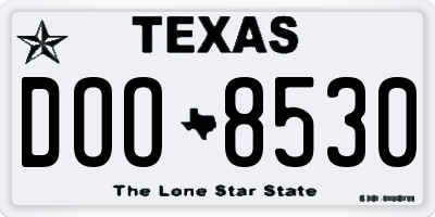 TX license plate DOO8530