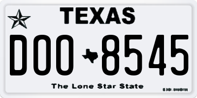 TX license plate DOO8545