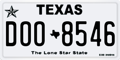 TX license plate DOO8546