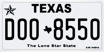 TX license plate DOO8550