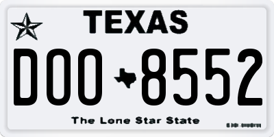 TX license plate DOO8552