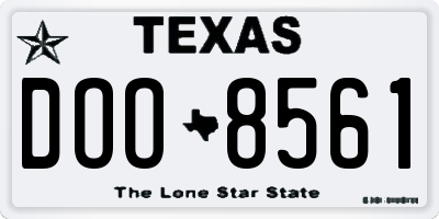 TX license plate DOO8561