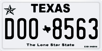 TX license plate DOO8563