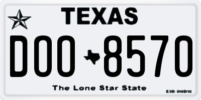 TX license plate DOO8570