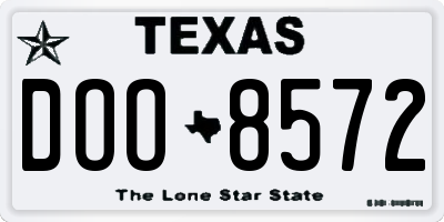 TX license plate DOO8572