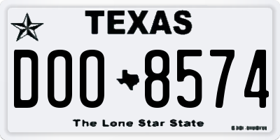 TX license plate DOO8574