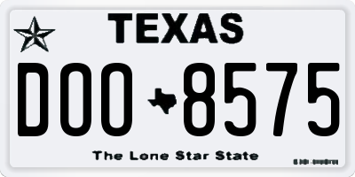 TX license plate DOO8575