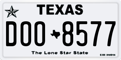 TX license plate DOO8577