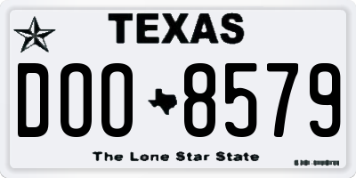 TX license plate DOO8579