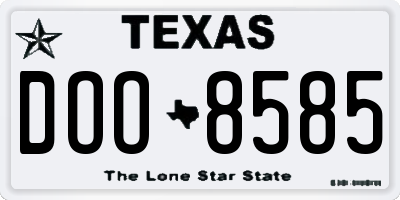 TX license plate DOO8585