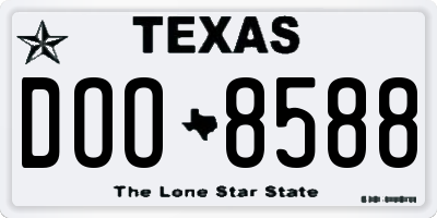 TX license plate DOO8588