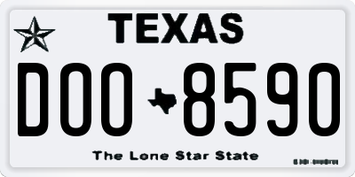 TX license plate DOO8590