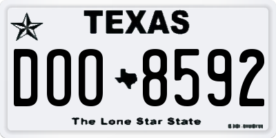 TX license plate DOO8592