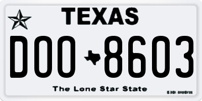 TX license plate DOO8603