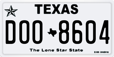 TX license plate DOO8604