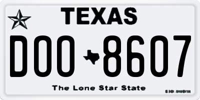 TX license plate DOO8607