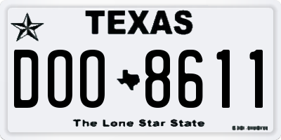 TX license plate DOO8611