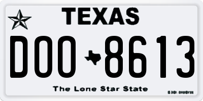 TX license plate DOO8613