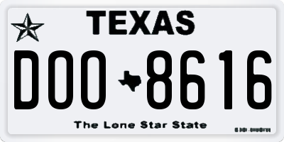 TX license plate DOO8616